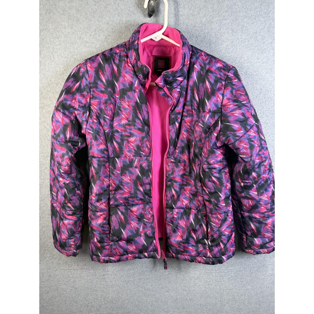 SwissTech Jacket Youth Girls 10-12 Multicolor Camo Fleece Lined Puffer Winter